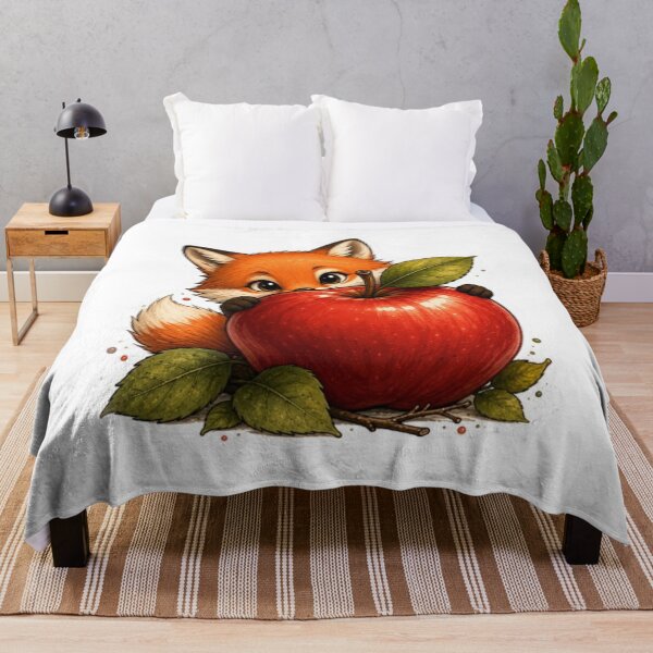 Item preview, Fox Peeking Behind Giant Apple designed and sold by Snurly.