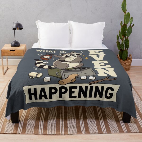 Item preview, What Is Even Happening Confused Raccoon Sarcastic Humor designed and sold by FreshVibe Prints.