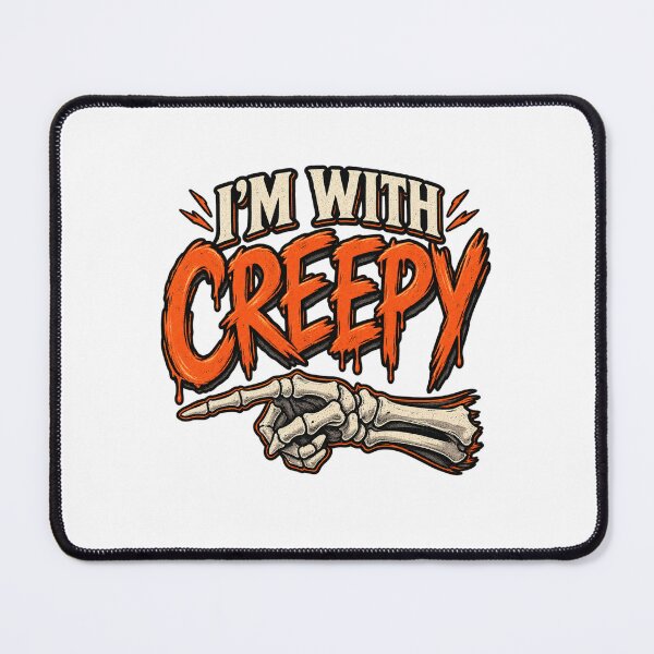 Item preview, I'm with Creepy, Funny Halloween Matching Couple, Spooky Costume Party Humor Horror Theme designed and sold by Teeture.