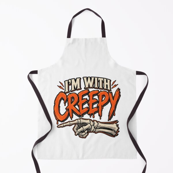 Item preview, I'm with Creepy, Funny Halloween Matching Couple, Spooky Costume Party Humor Horror Theme designed and sold by Teeture.