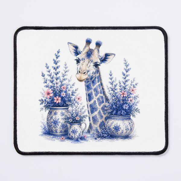 Item preview, Blue Watercolor Giraffe Among Flowers designed and sold by fnsdjfnsidjdns.