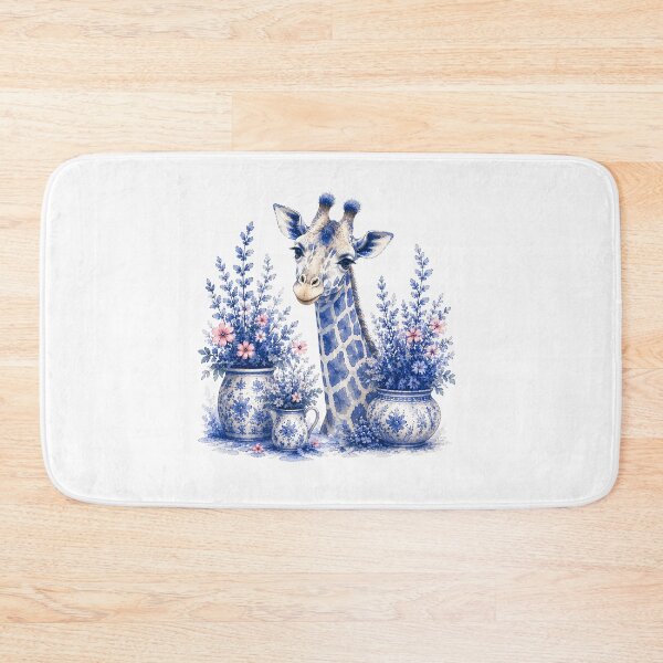 Item preview, Blue Watercolor Giraffe Among Flowers designed and sold by fnsdjfnsidjdns.