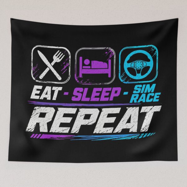 Item preview, Eat sleep sim race repeat for sim racing fans designed and sold by HandicraftArt.
