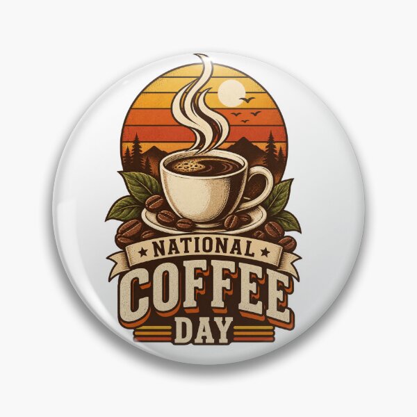 Item preview, National Coffee Day Retro Sunset Cup designed and sold by Doodle Souq.