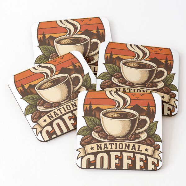 Item preview, National Coffee Day Retro Sunset Cup designed and sold by Doodle Souq.