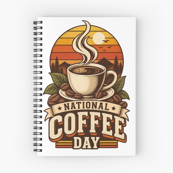 Item preview, National Coffee Day Retro Sunset Cup designed and sold by Doodle Souq.