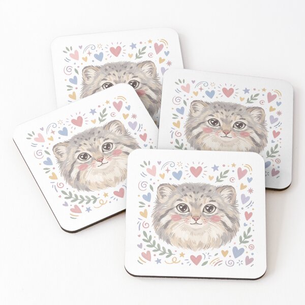 Item preview, Heart Eyes Pallas Cat (Manul) | Cute Fluffy Wild Cat in Love designed and sold by HelgaCraftery.
