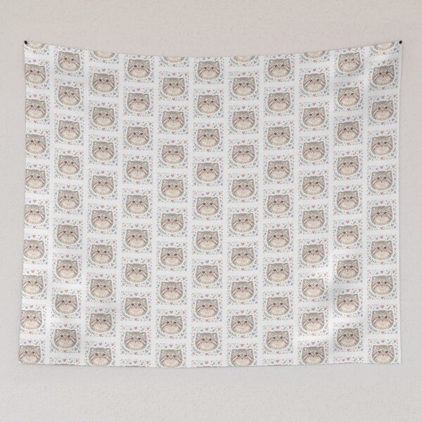 Item preview, Heart Eyes Pallas Cat (Manul) | Cute Fluffy Wild Cat in Love designed and sold by HelgaCraftery.