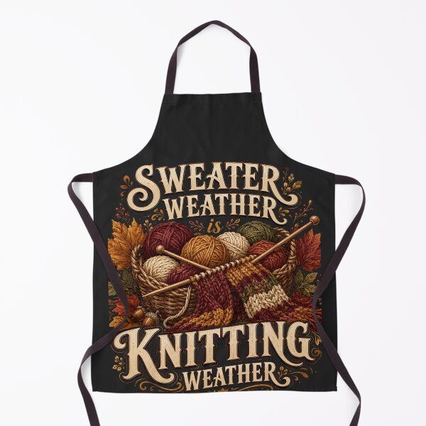 Item preview, Sweater Weather Is Knitting Weather – Cozy Fall Knitter Design designed and sold by astersgraphics.