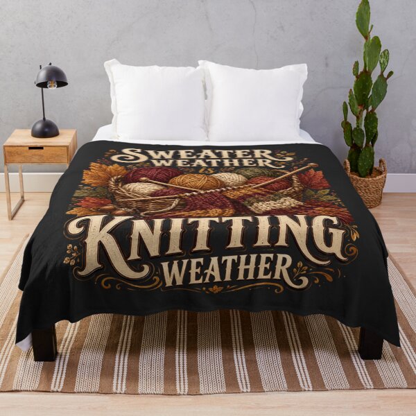 Item preview, Sweater Weather Is Knitting Weather – Cozy Fall Knitter Design designed and sold by astersgraphics.