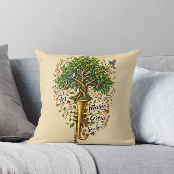 Item preview, Let the Music Grow in Your Soul Trumpet Tree Art designed and sold by Evelashop.