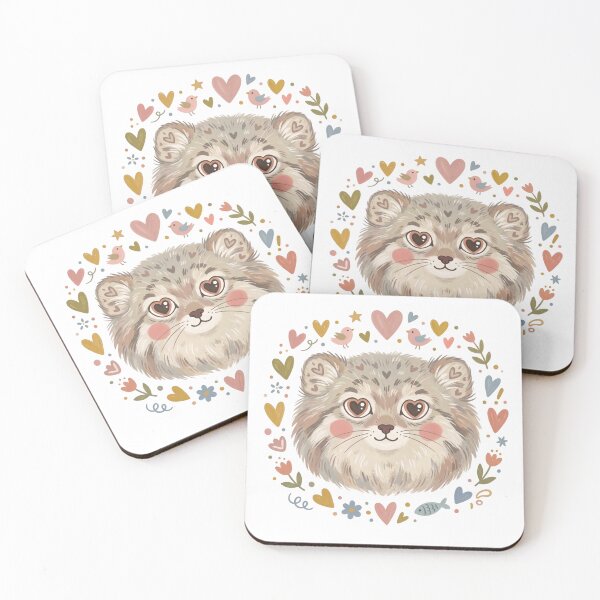 Item preview, Heart Eyes Pallas Cat (Manul) | Cute Fluffy Wild Cat in Love designed and sold by HelgaCraftery.