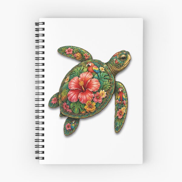 Item preview, Tropical Hibiscus Sea Turtle | Ocean Summer Paradise Art Collection designed and sold by Zaru Art Studio.