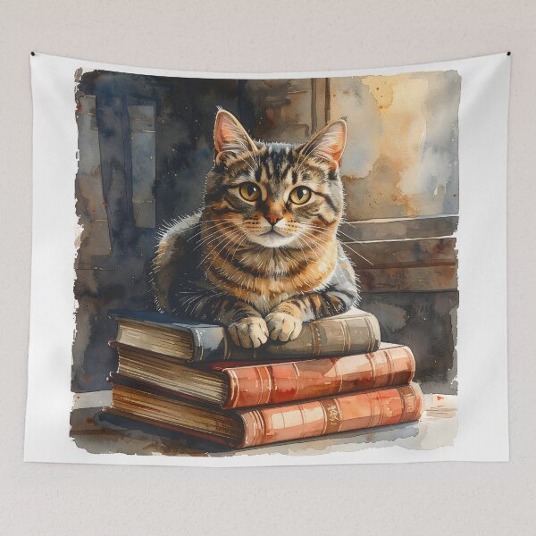 Item preview, Cat Sleeping on Books  designed and sold by BetweenForms.