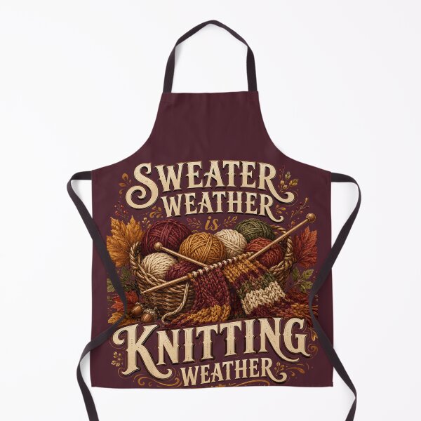 Item preview, Sweater Weather Is Knitting Weather – Cozy Fall Knitter Design designed and sold by astersgraphics.
