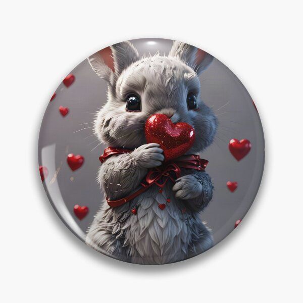 Item preview, Fluffy Bunny with Sparkly Valentine Heart designed and sold by SolenLumens.