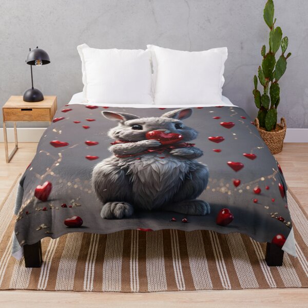 Item preview, Fluffy Bunny with Sparkly Valentine Heart designed and sold by SolenLumens.