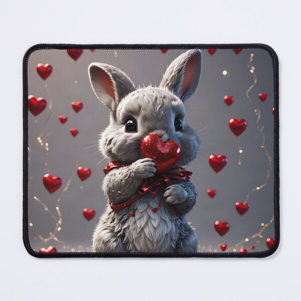 Item preview, Fluffy Bunny with Sparkly Valentine Heart designed and sold by SolenLumens.