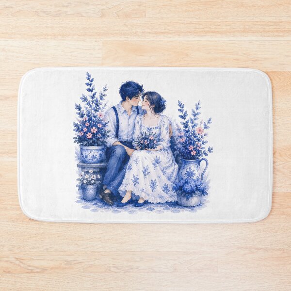 Item preview, Romantic Blue Watercolor Couple designed and sold by fnsdjfnsidjdns.