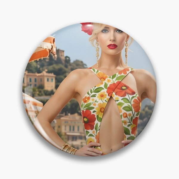 Item preview, Riviera Blonde - Vintage 60s Floral Swimsuit on Italian Beach - Retro Beach Club designed and sold by Ela Art Space .