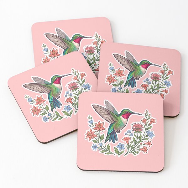 Item preview, Hummingbird Powered by Nectar – Floral Bird Lover Art designed and sold by JenniferMoren.