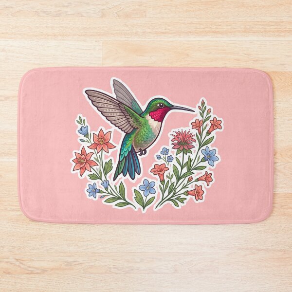Item preview, Hummingbird Powered by Nectar – Floral Bird Lover Art designed and sold by JenniferMoren.