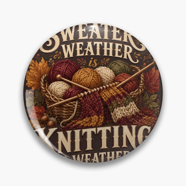 Item preview, Sweater Weather Is Knitting Weather – Cozy Fall Knitter Design designed and sold by astersgraphics.