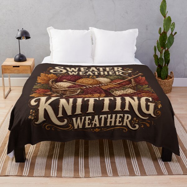Item preview, Sweater Weather Is Knitting Weather – Cozy Fall Knitter Design designed and sold by astersgraphics.