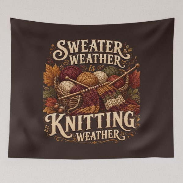 Item preview, Sweater Weather Is Knitting Weather – Cozy Fall Knitter Design designed and sold by astersgraphics.