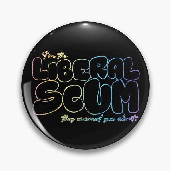 Item preview, I'm the Liberal Scum | Black Bubble Letter Art | Rainbow Outline Political Print designed and sold by RareSquareBearArts.