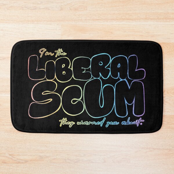 Item preview, I'm the Liberal Scum | Black Bubble Letter Art | Rainbow Outline Political Print designed and sold by RareSquareBearArts.