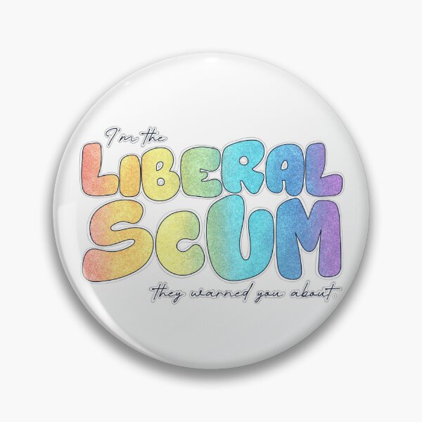 Item preview, I'm the Liberal Scum | Rainbow Bubble Letter Art | Colorful Political Print designed and sold by RareSquareBearArts.
