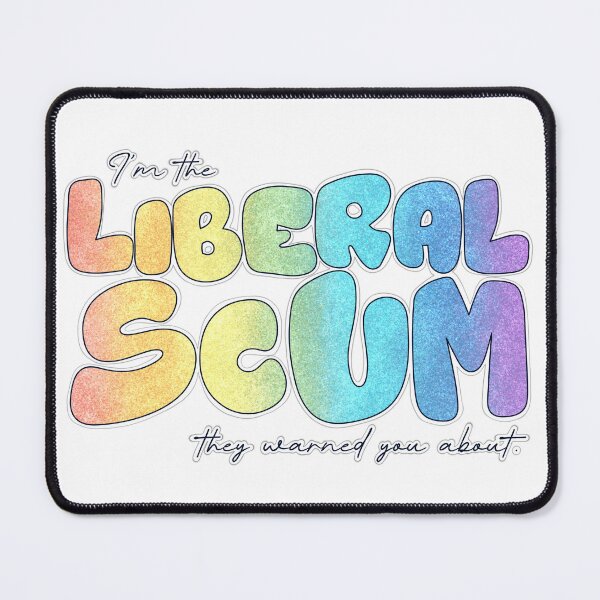 Item preview, I'm the Liberal Scum | Rainbow Bubble Letter Art | Colorful Political Print designed and sold by RareSquareBearArts.