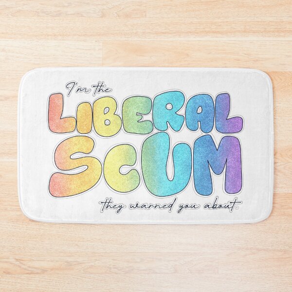 Item preview, I'm the Liberal Scum | Rainbow Bubble Letter Art | Colorful Political Print designed and sold by RareSquareBearArts.