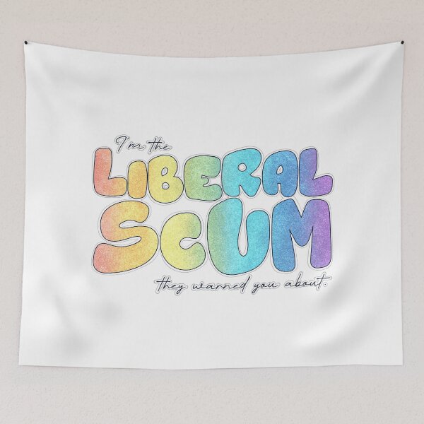 Item preview, I'm the Liberal Scum | Rainbow Bubble Letter Art | Colorful Political Print designed and sold by RareSquareBearArts.