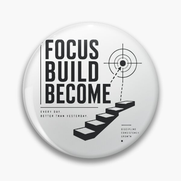 Item preview, Focus Build Become Growth Mindset Motivational Design designed and sold by Sunday.Supply.