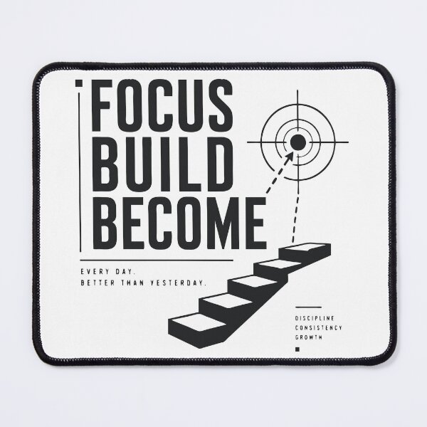 Item preview, Focus Build Become Growth Mindset Motivational Design designed and sold by Sunday.Supply.