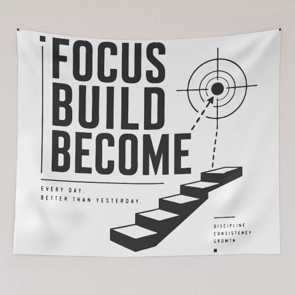 Item preview, Focus Build Become Growth Mindset Motivational Design designed and sold by Sunday.Supply.
