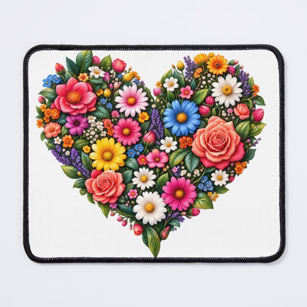 Item preview, Colorful Floral Heart Bouquet designed and sold by TinyWeird.