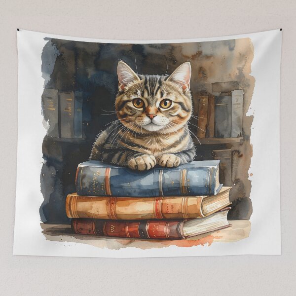 Item preview, Cat Sleeping on Books  designed and sold by BetweenForms.