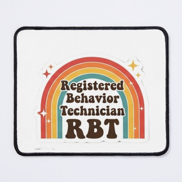 Item preview, Retro Rainbow Registered Behavior Technician RBT Sticker designed and sold by abdesigns4u.