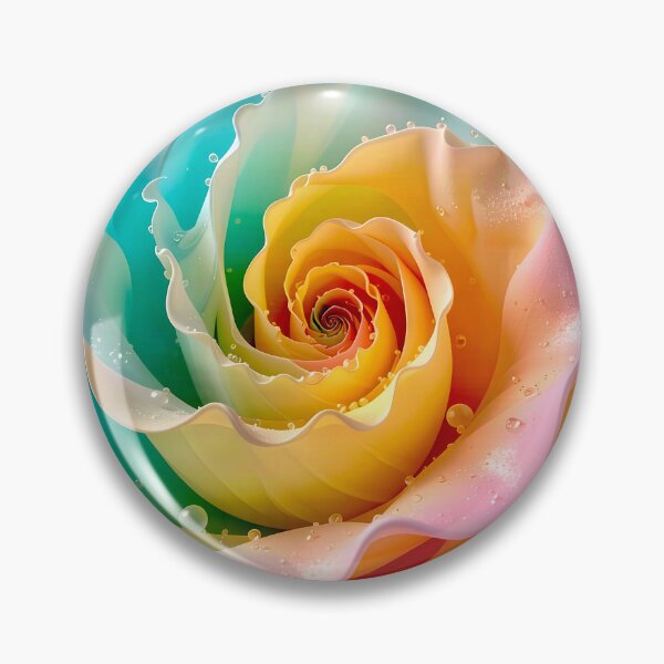 Item preview, Vibrant Rainbow Rose in Pink Aqua Yellow designed and sold by Vicky Brago-Mitchell®.