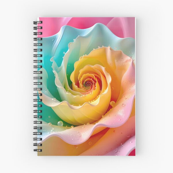 Item preview, Vibrant Rainbow Rose in Pink Aqua Yellow designed and sold by Vicky Brago-Mitchell®.