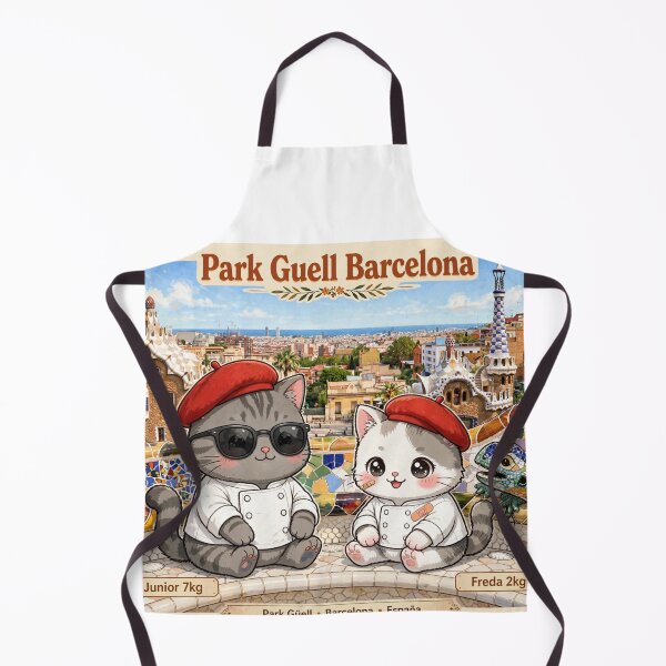 Item preview, Freda and Junior Park Guell Barcelona - Kawaii Gaudi Travel Cats designed and sold by MAISON SYLVIE.