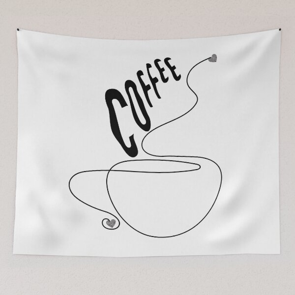 Item preview, Minimalist line drawing of a coffee lover designed and sold by VibranPalette.