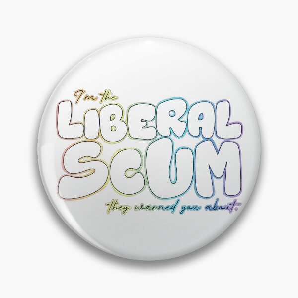Item preview, I'm the Liberal Scum | White Bubble Letter Art | Rainbow Outline Political Print designed and sold by RareSquareBearArts.