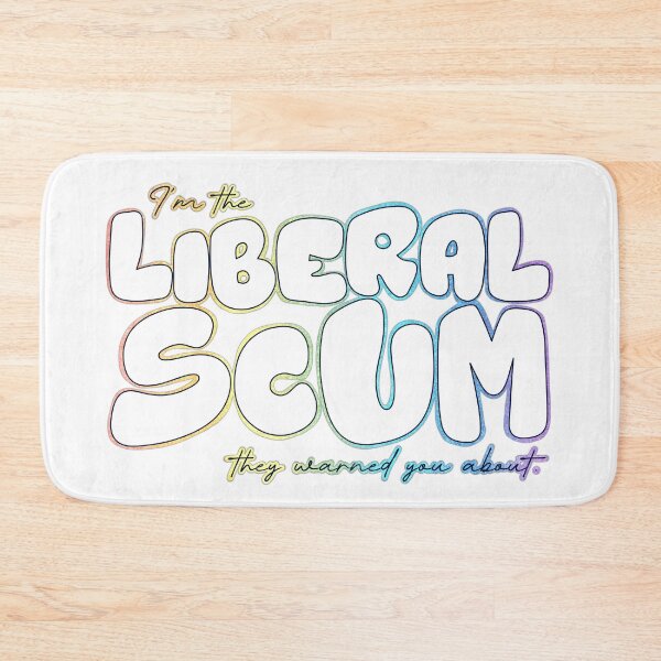 Item preview, I'm the Liberal Scum | White Bubble Letter Art | Rainbow Outline Political Print designed and sold by RareSquareBearArts.
