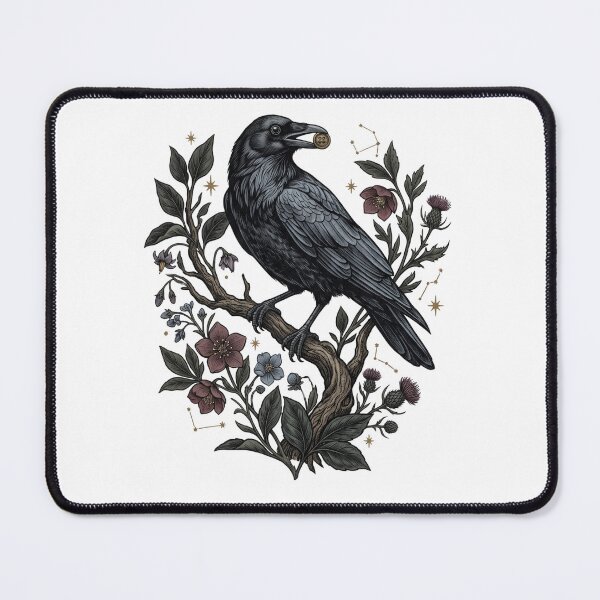 Item preview, Crow Club – Gothic Birdwatching and Corvid Lover Art designed and sold by JenniferMoren.