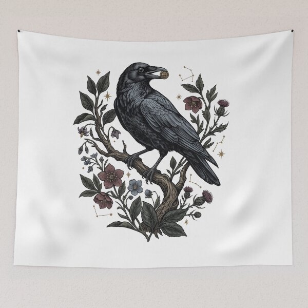Item preview, Crow Club – Gothic Birdwatching and Corvid Lover Art designed and sold by JenniferMoren.