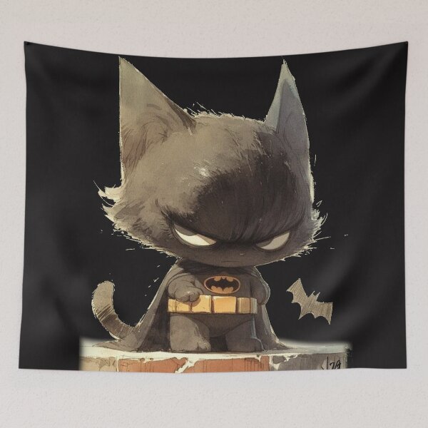 Item preview, Shadow Guardian Cat – Dark Hero Feline Vintage Design designed and sold by MangaVersePrint.